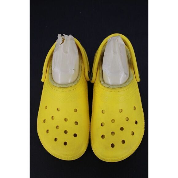 CROCS LINED CLOGS SLIP ON SHOES Size Men's 5 Women's 7 Yellow - Picture 3 of 11